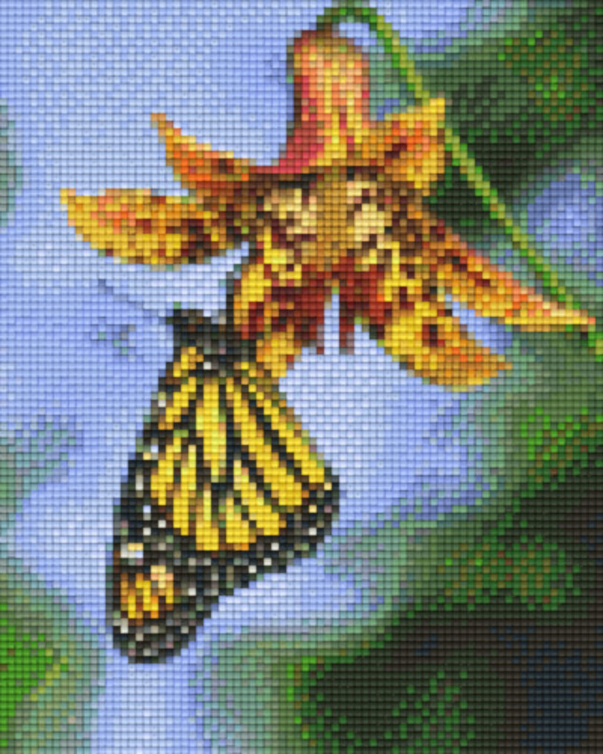 Yellow Butterfly On Flower Four [4] Baseplate PixelHobby Mini-mosaic Art Kit image 0